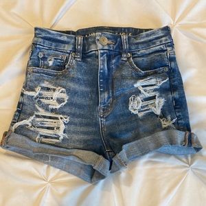 AMERICAN EAGLE Ripped Jean Shorts